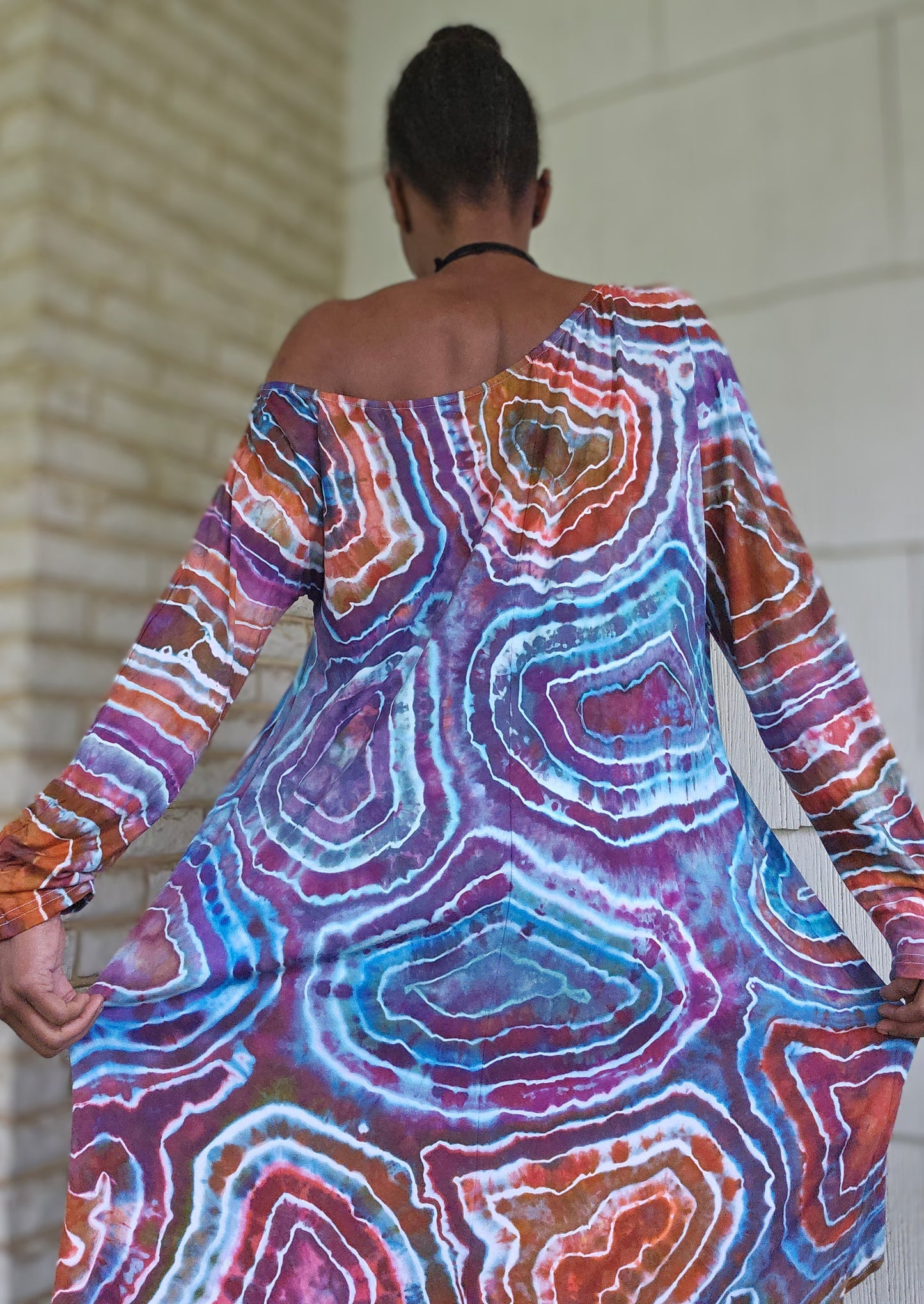 Extra Large Rayon One Shoulder Long Sleeve High Low Asymmetrical Irregular Hem Top
