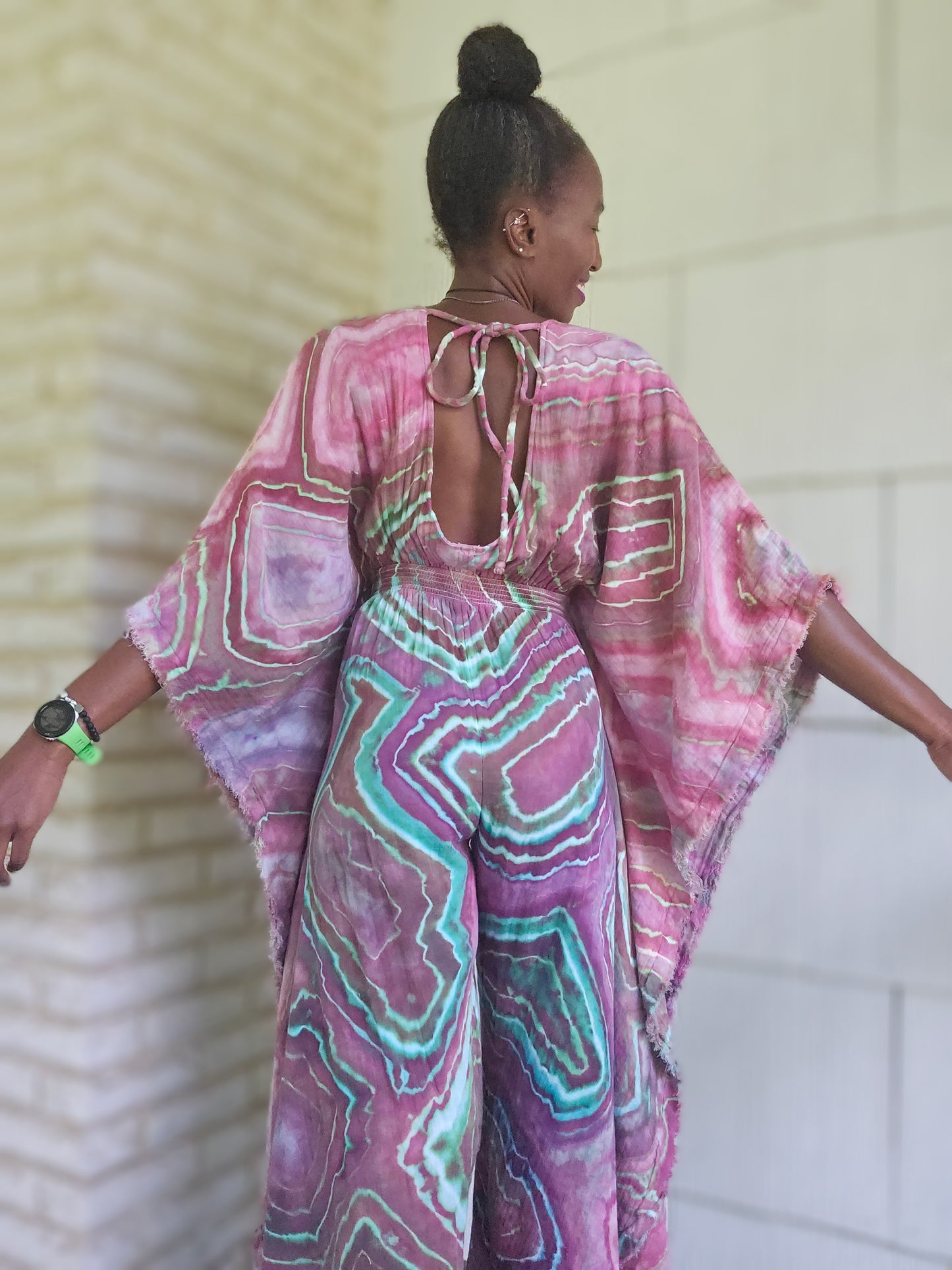 Extra Small Cotton Gauze Winged Kaftan with hidden thigh high side slits