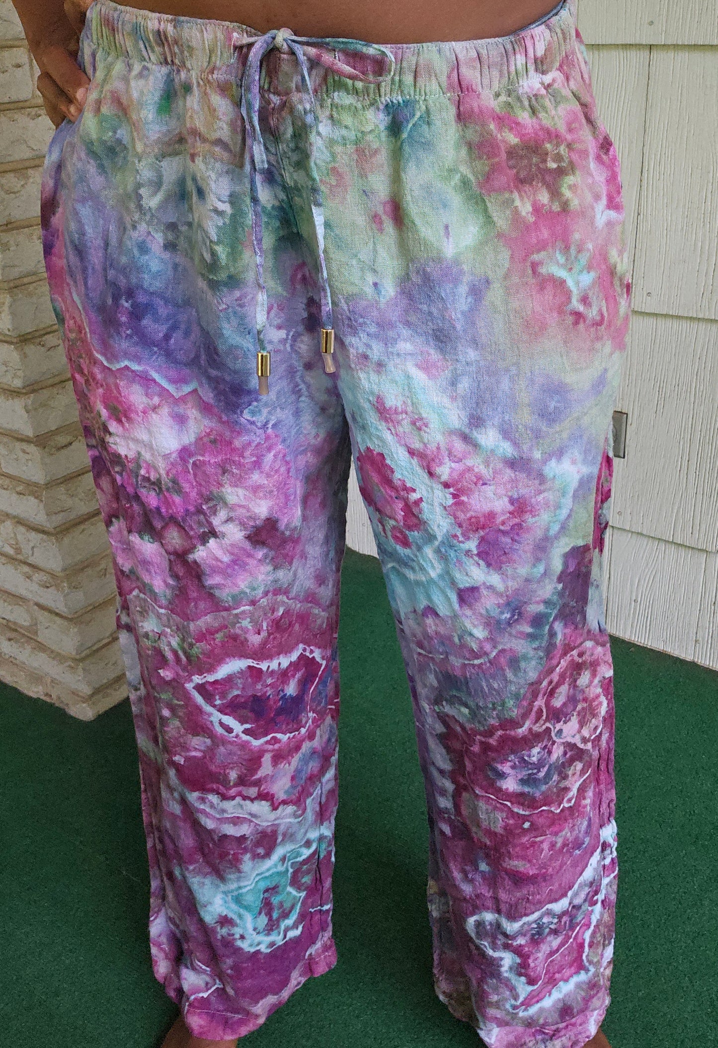 Womens Linen Drawstring Pants