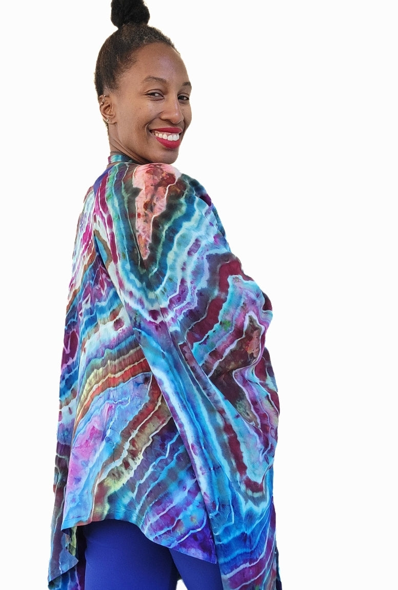 Asymmetric Rayon Jacket (PLUS SIZE)