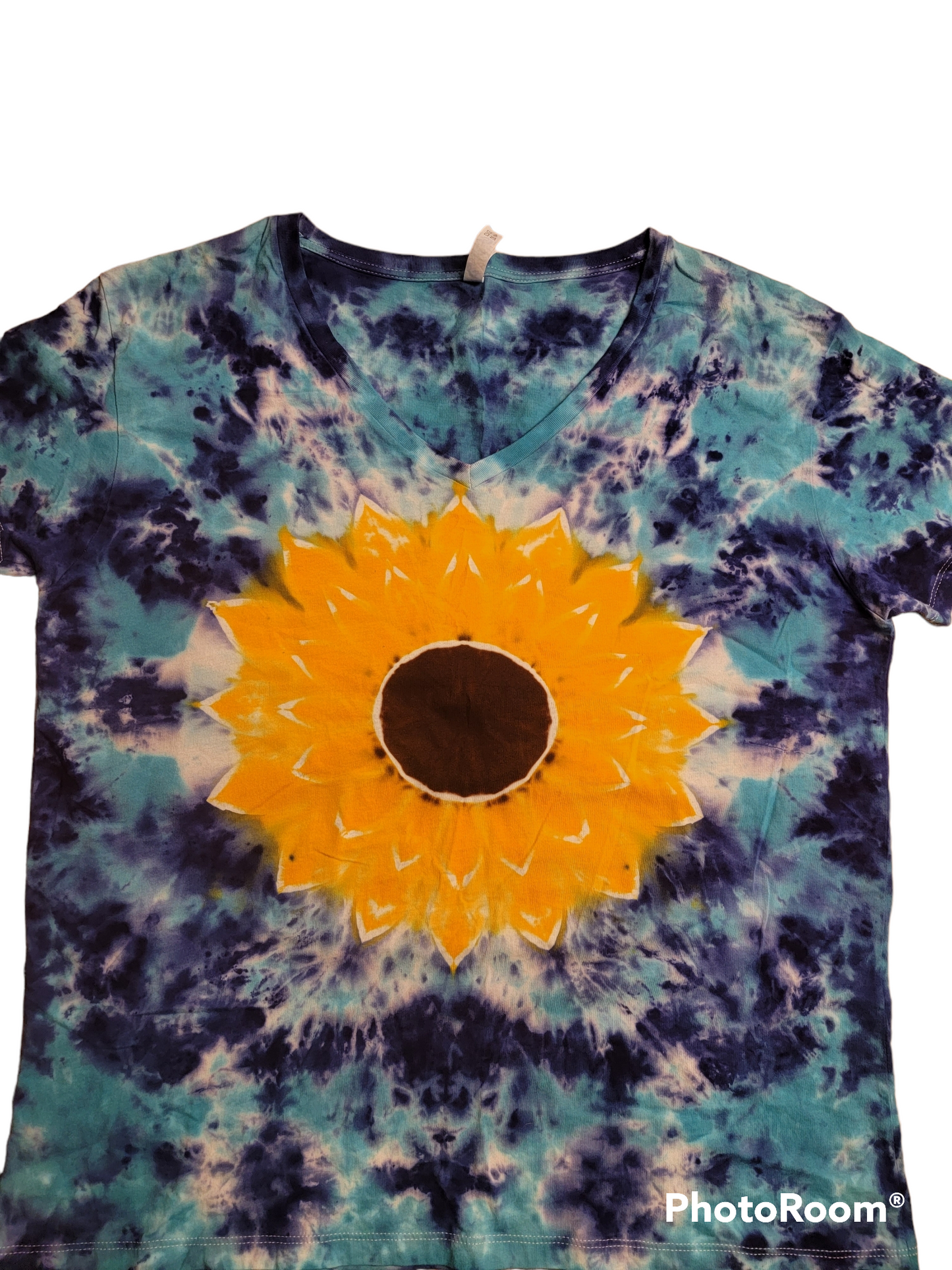 3XL Ladies V-Neck Sunflower Shirt