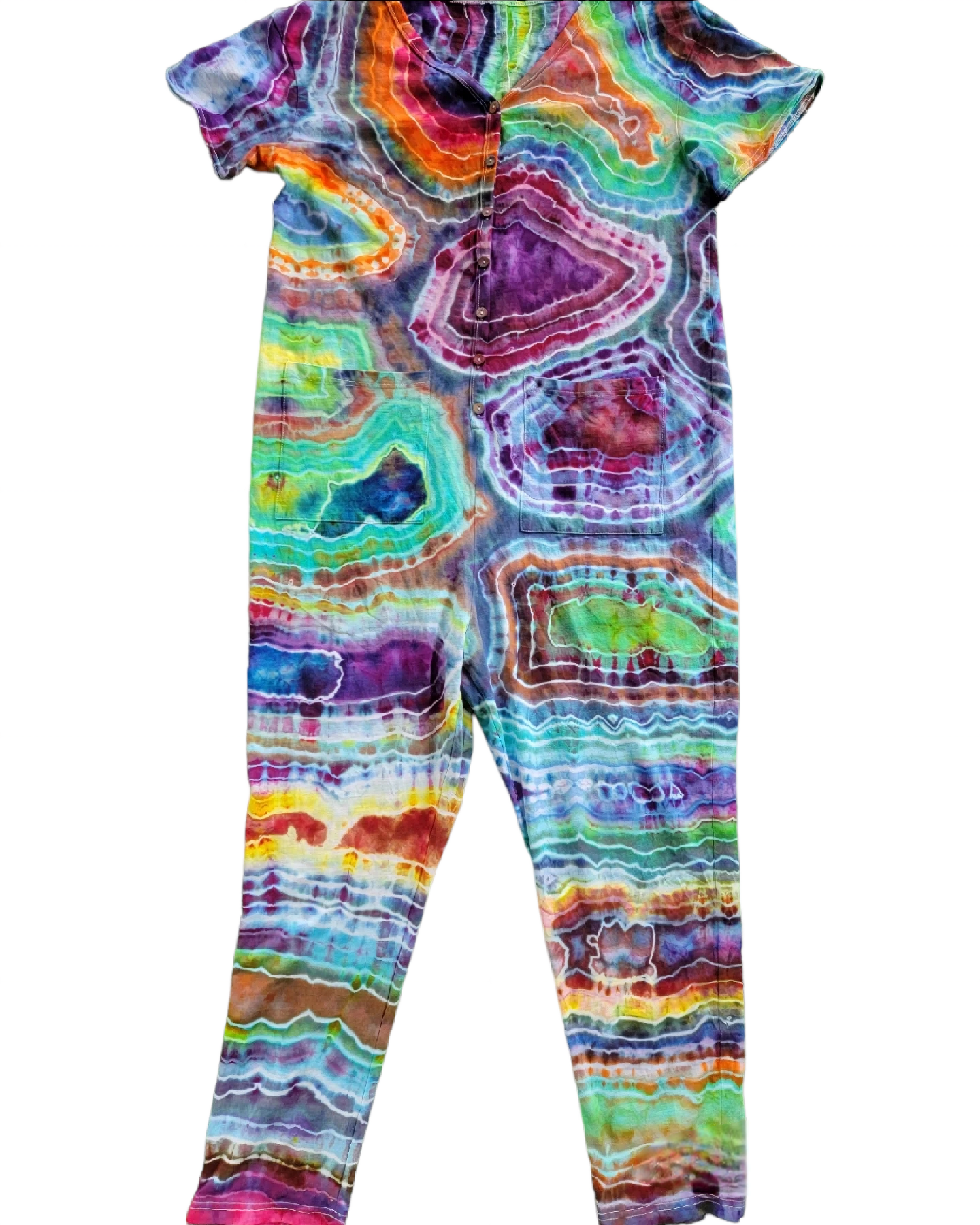Oversize Women's One Piece Button Up Jumpsuit with pockets(Size Small)