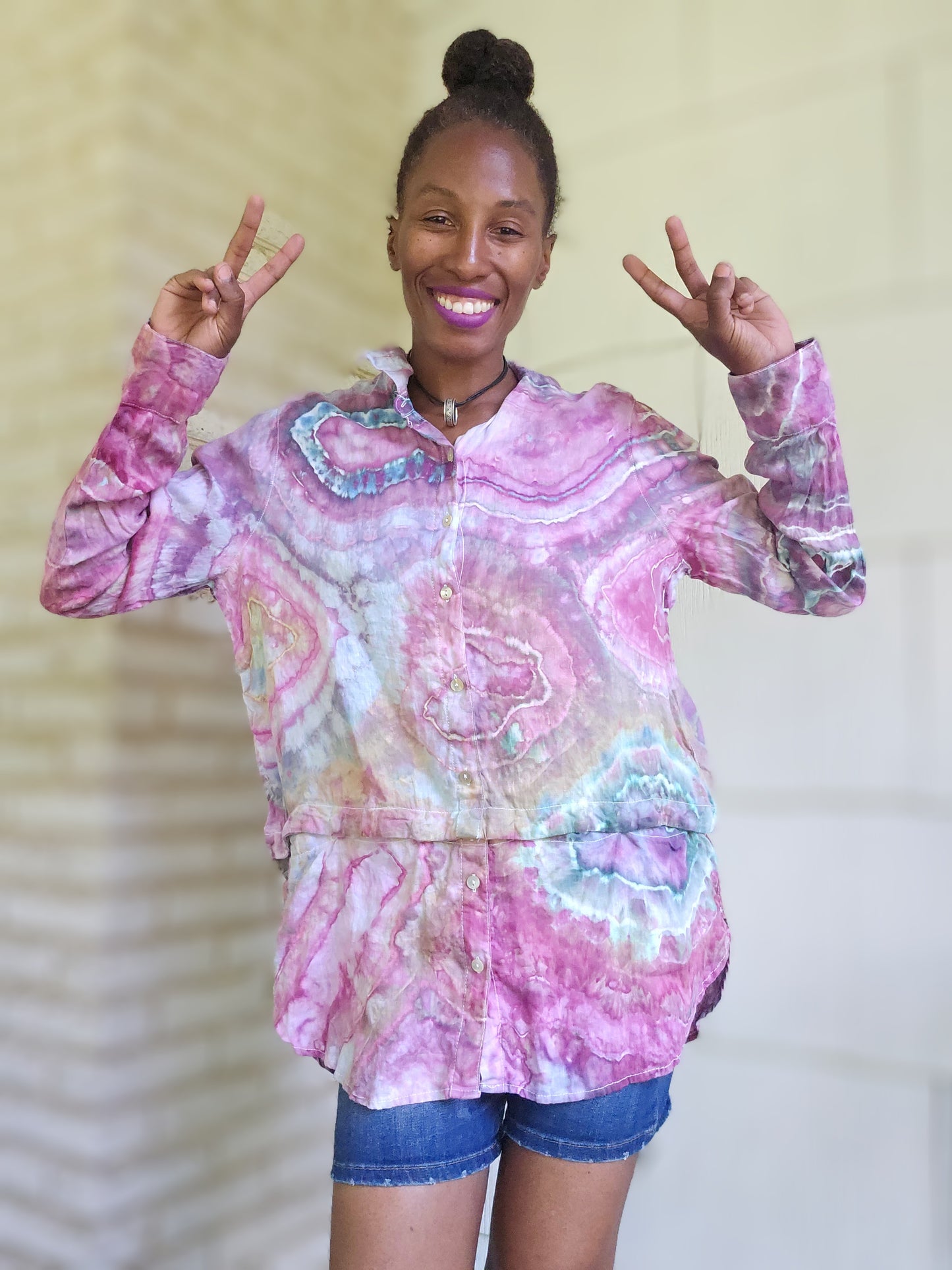 Large Linen Convertible Blouse