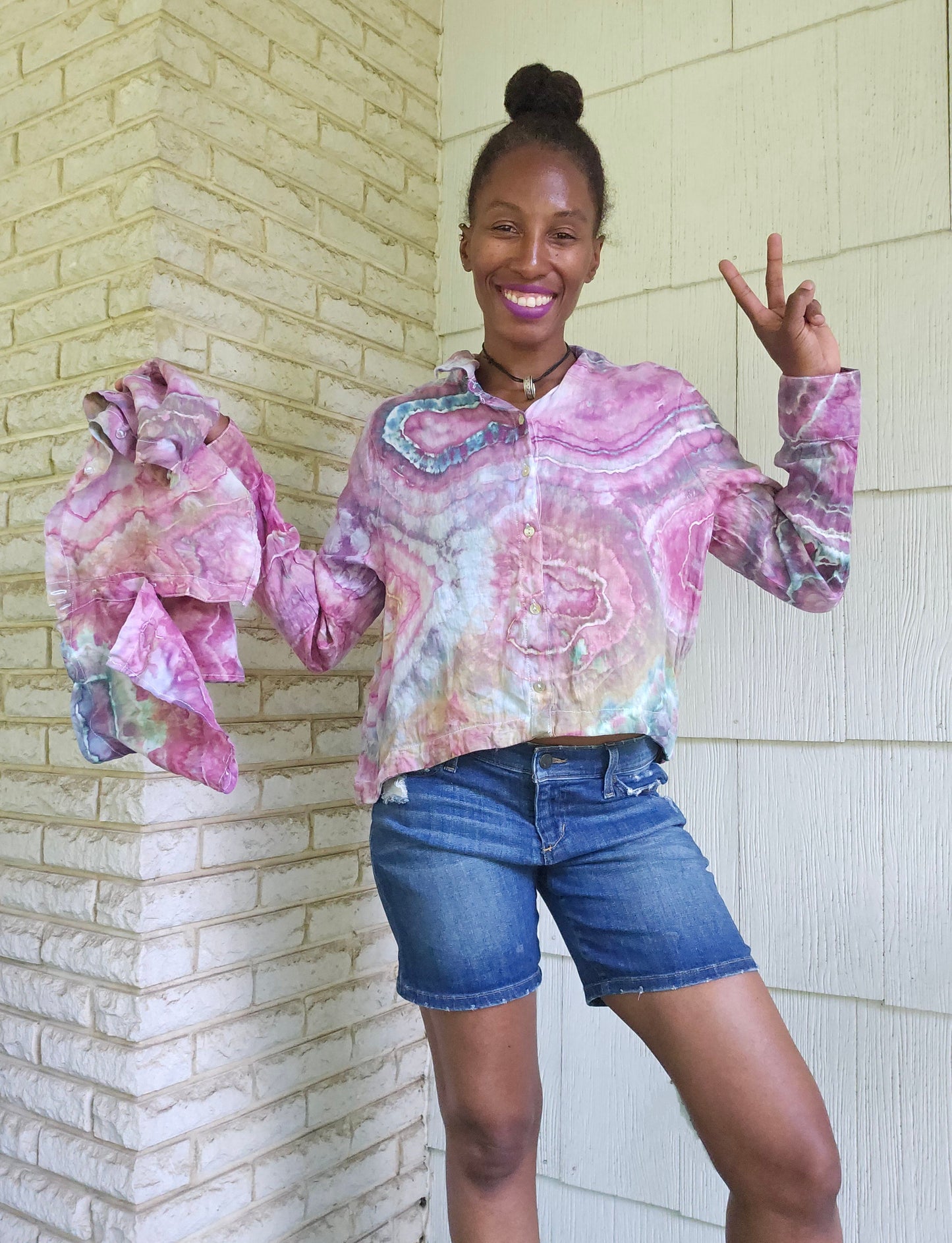 Large Linen Convertible Blouse