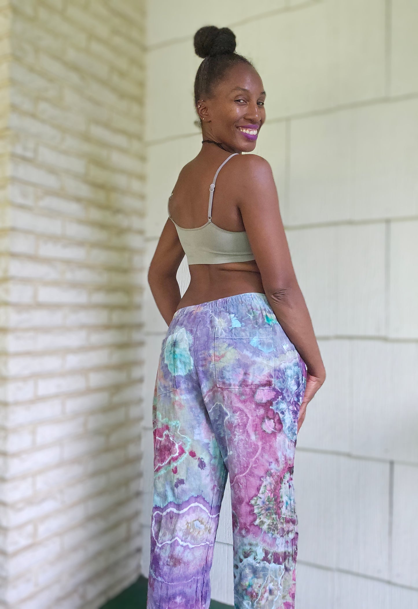 Womens Linen Drawstring Pants