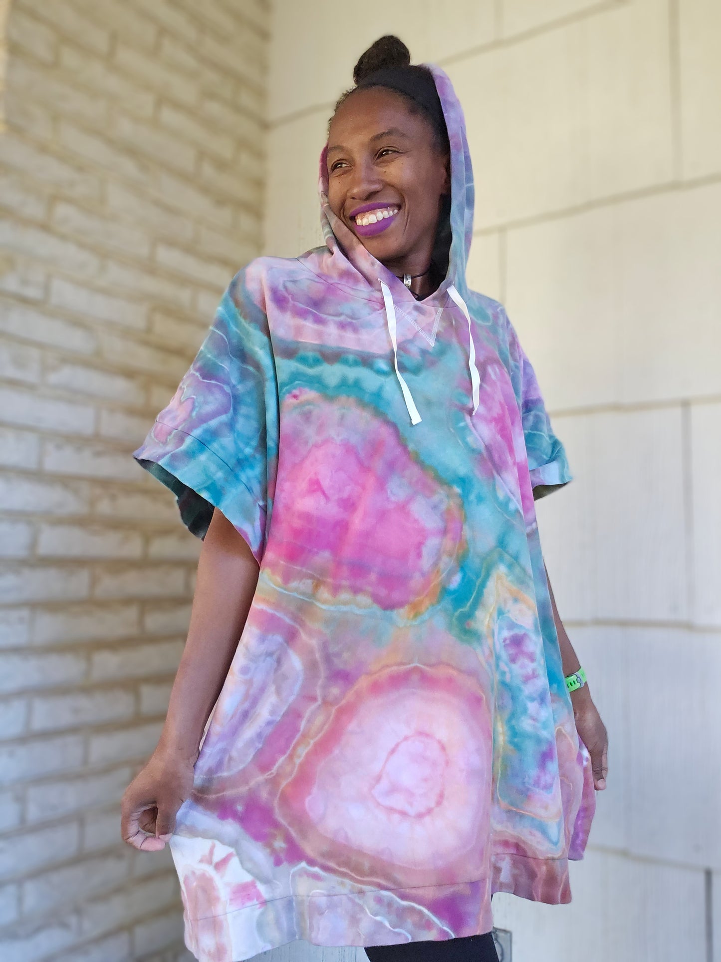 1X French Terry Hooded Poncho