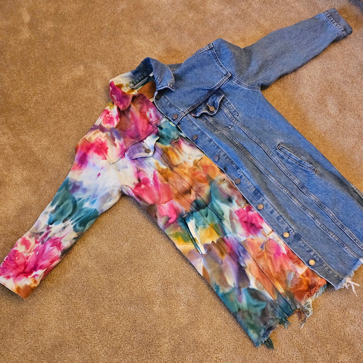 Small Long Split Personality Chakra Edition Jean Jacket