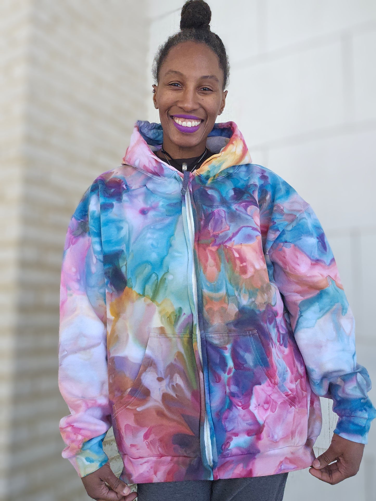 Extra Large Unisex Zipper Hoodie (SEE DESCRIPTION BELOW FOR MEASUREMENTS)