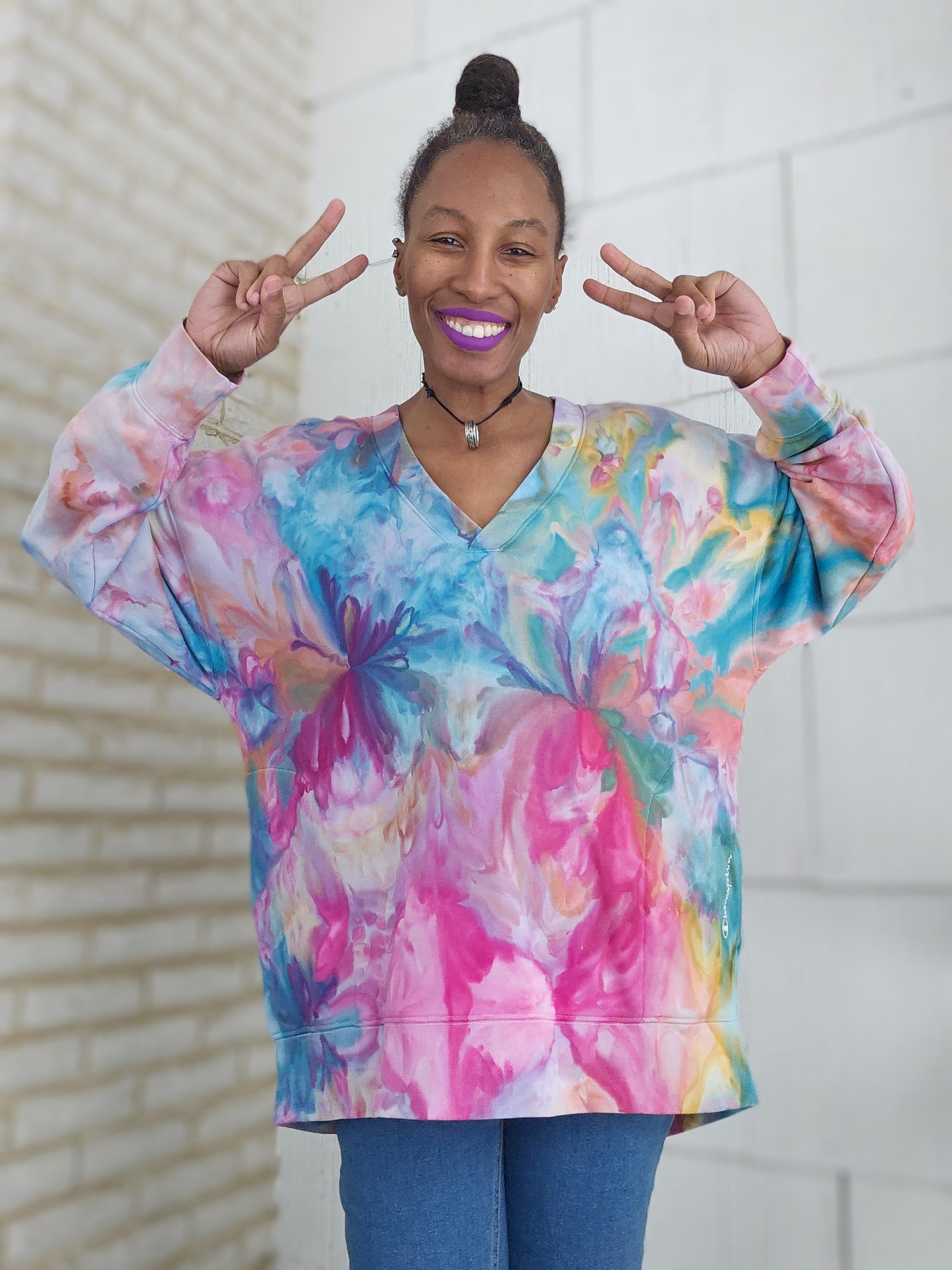 Extra Large Women's Long Sleeve V-Neck French Terry Pullover (PLEASE READ DESCRIPTION)