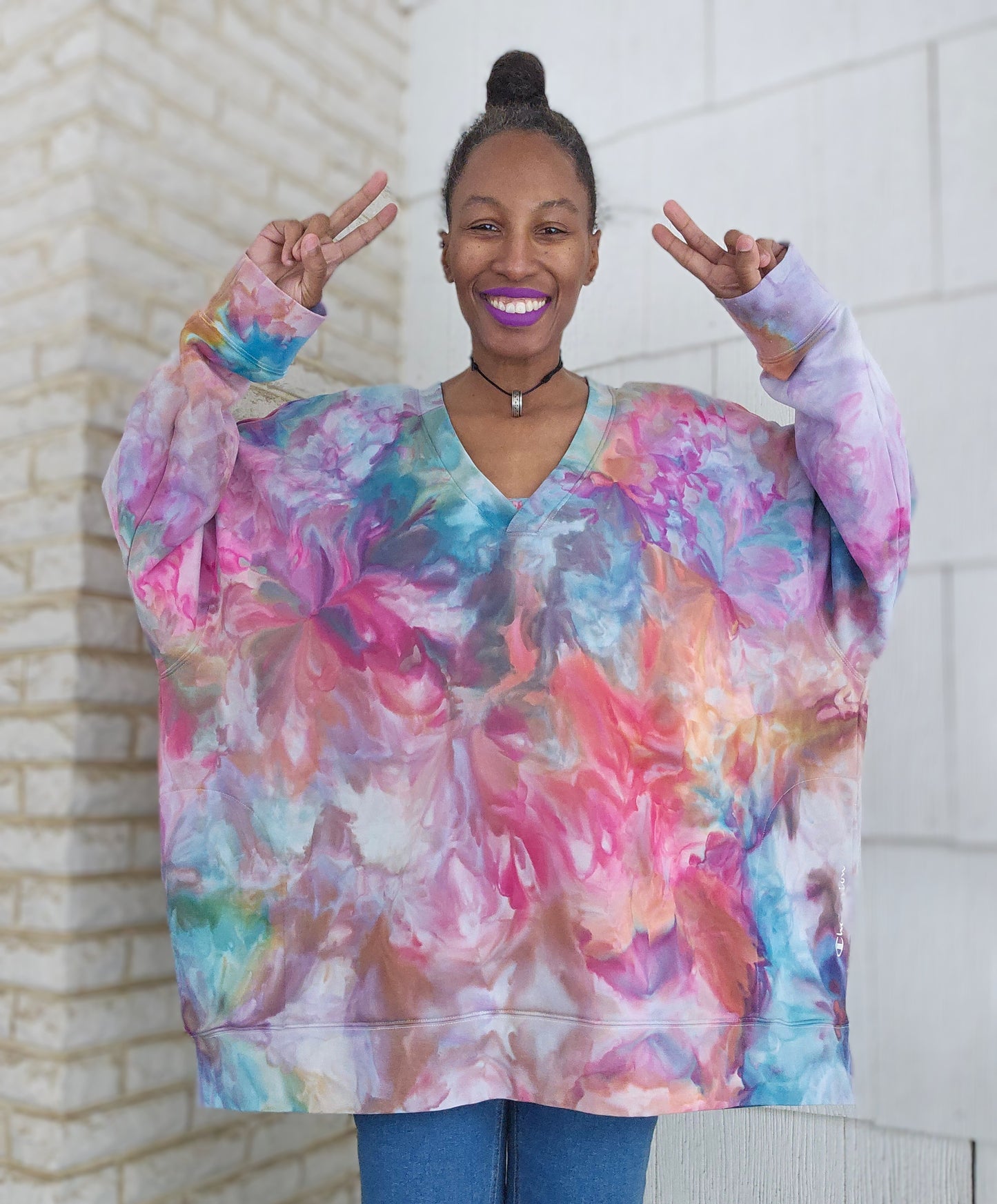 4X Women's Long Sleeve V-Neck French Terry Pullover (PLEASE READ DESCRIPTION)