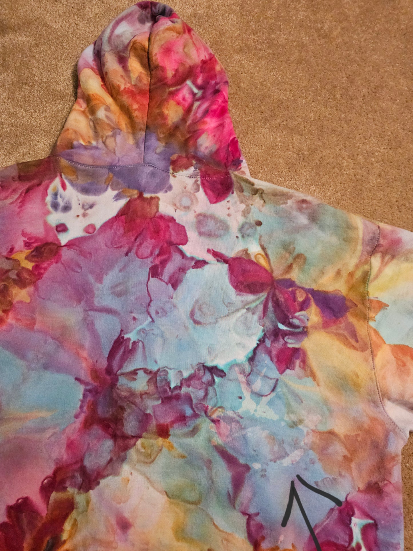 3XL Unisex Zipper Hoodie (discount for bleach stain on back) See Photos and description)