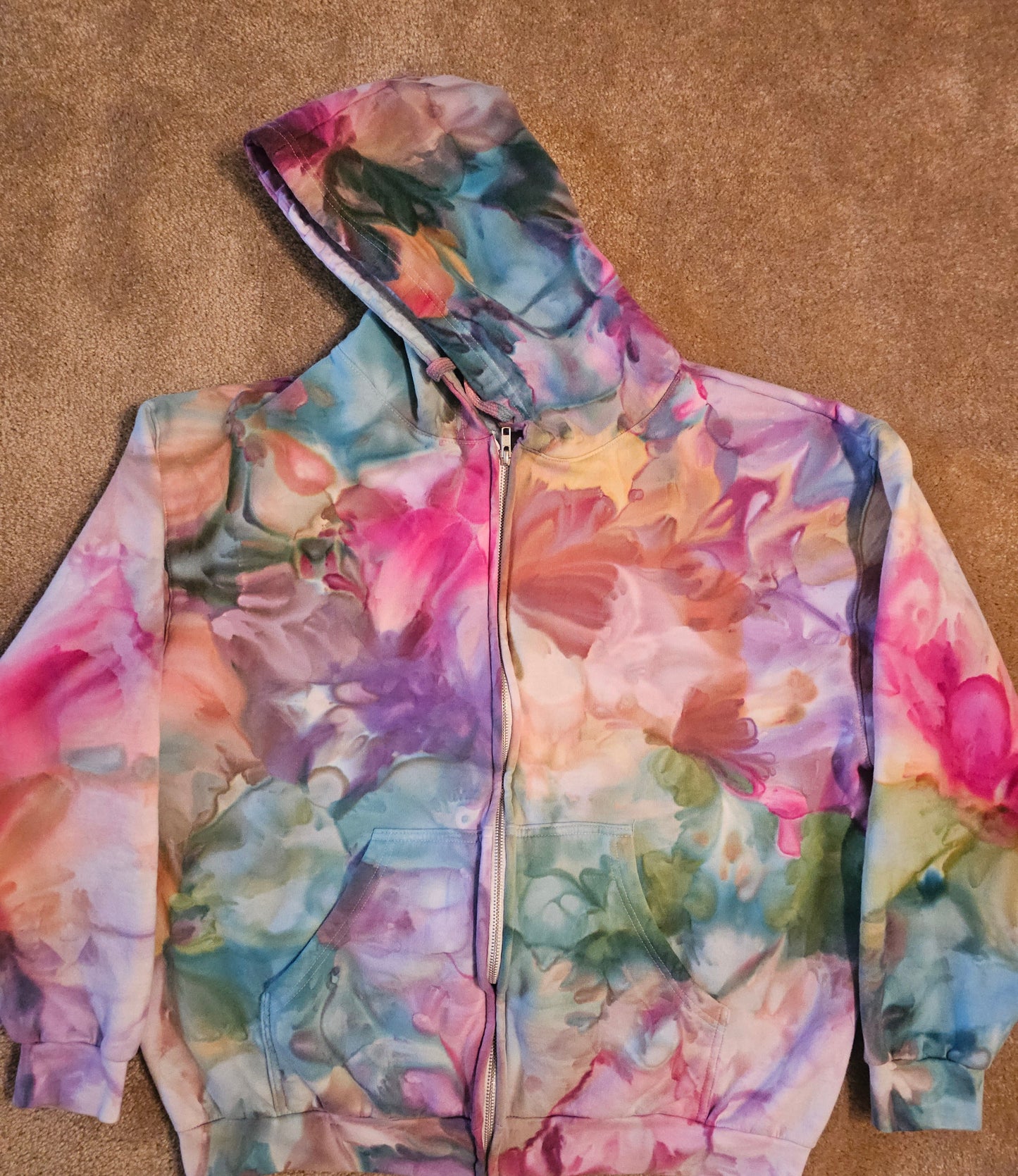 Extra Large Unisex Zipper Hoodie (SEE DESCRIPTION BELOW FOR MEASUREMENTS)