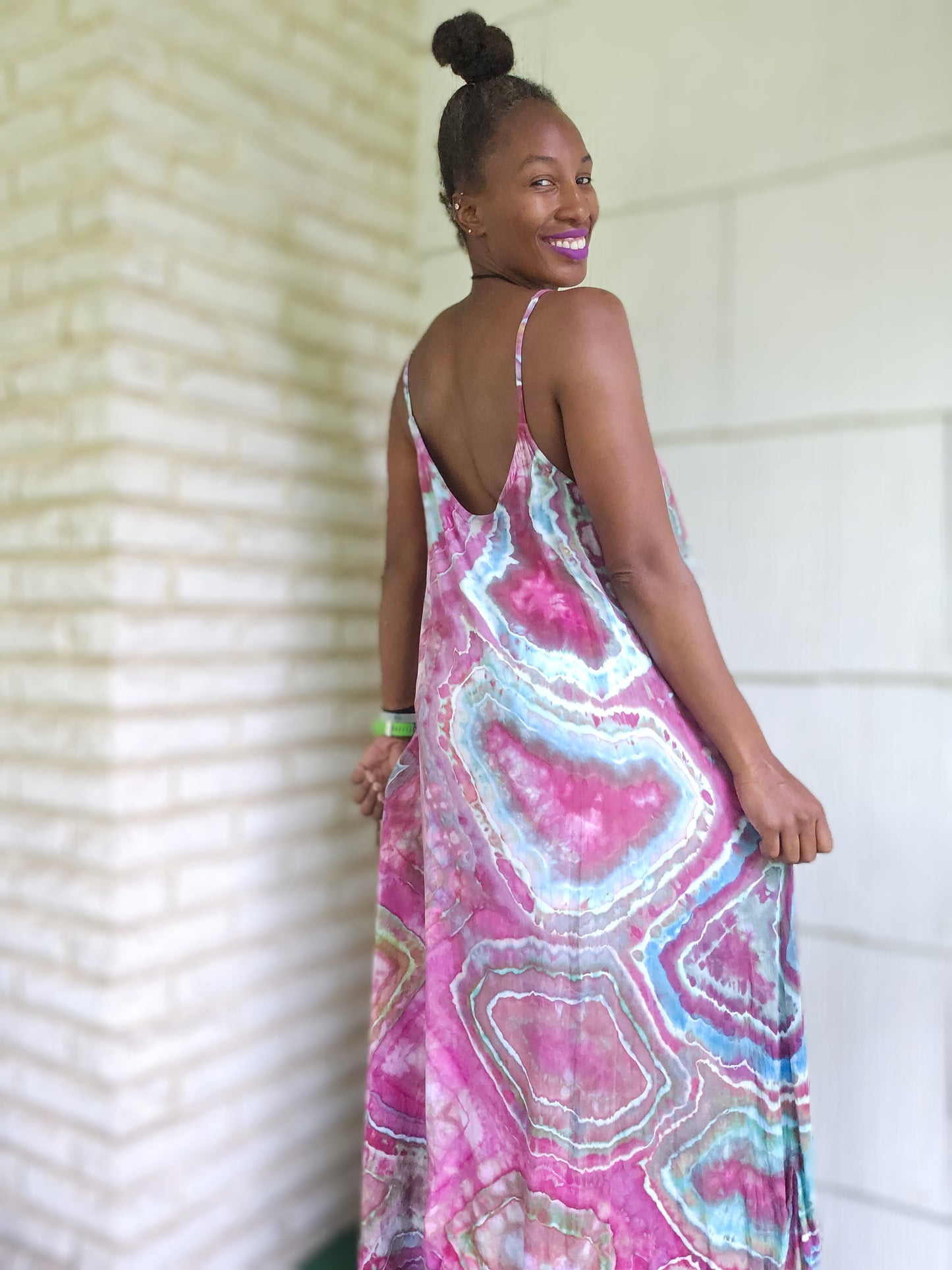Large Rayon Maxi Dress(Measurements in photo description)