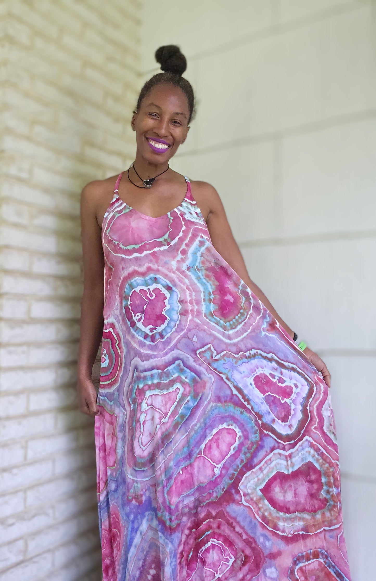 Large Rayon Maxi Dress(Measurements in photo description)