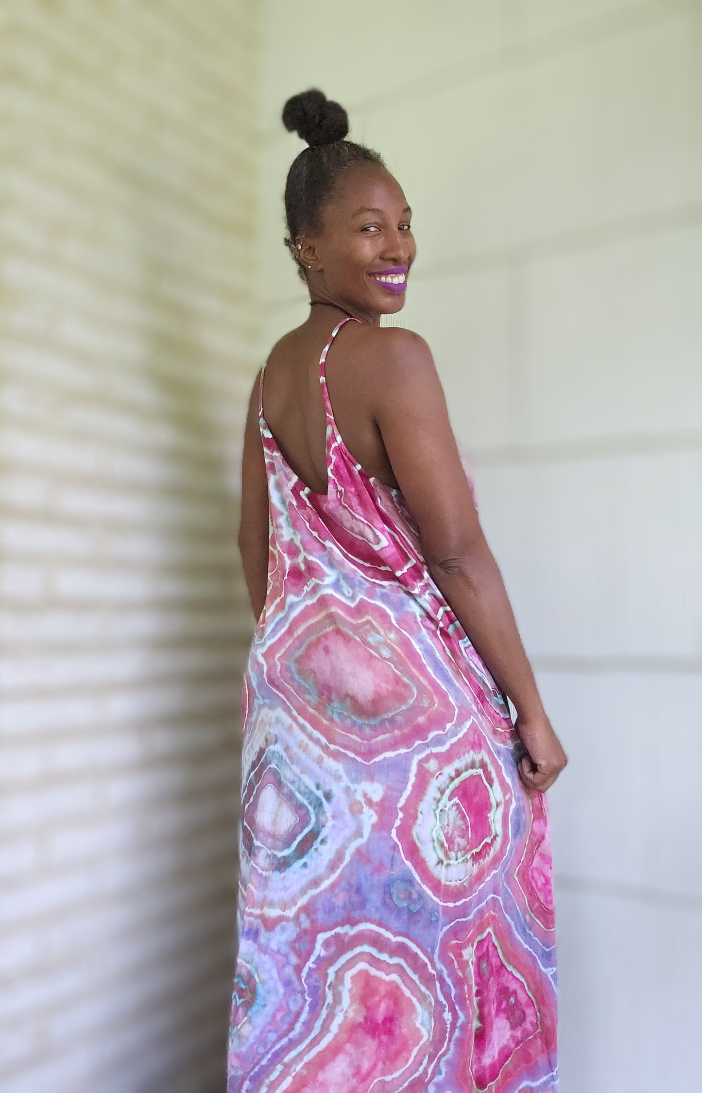 Large Rayon Maxi Dress(Measurements in photo description)