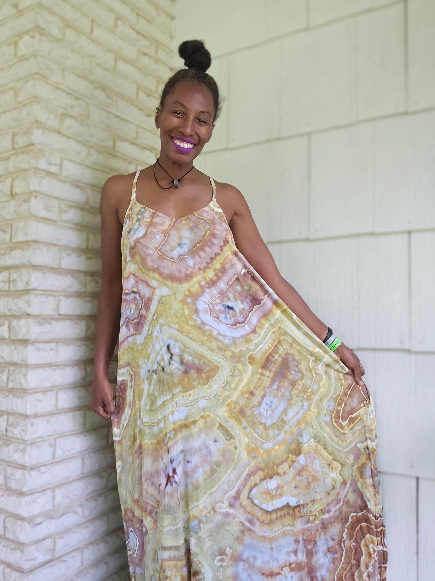 Extra Large Rayon Maxi Dress( Measurements in photo description)