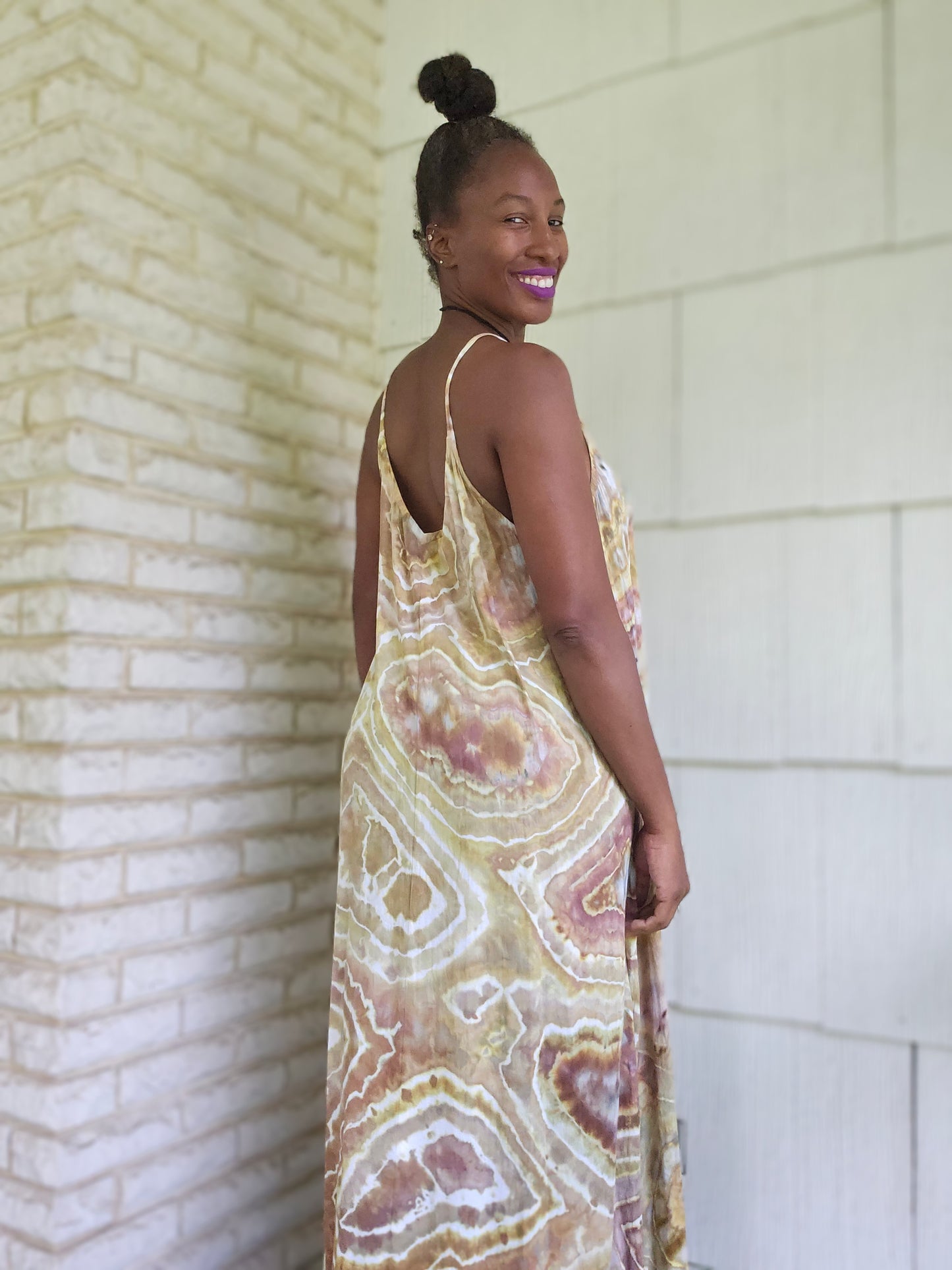 Extra Large Rayon Maxi Dress( Measurements in photo description)