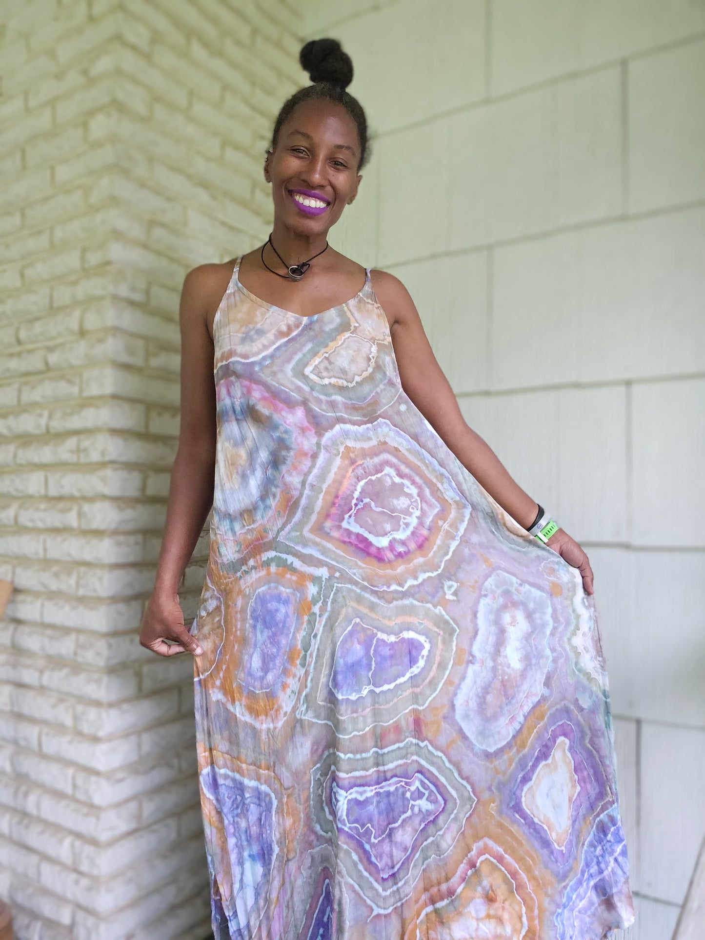 Extra Large Rayon Maxi Dress( Measurements in photo description)