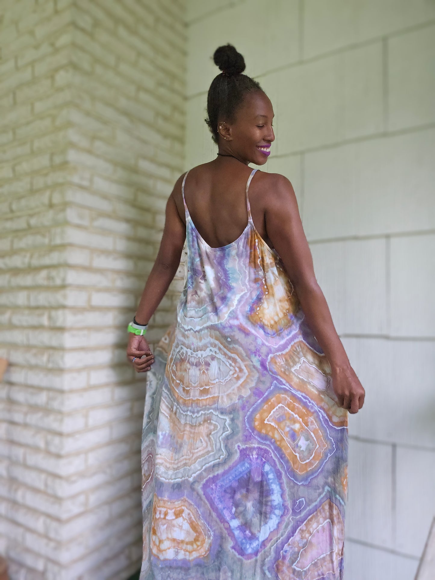 Extra Large Rayon Maxi Dress( Measurements in photo description)