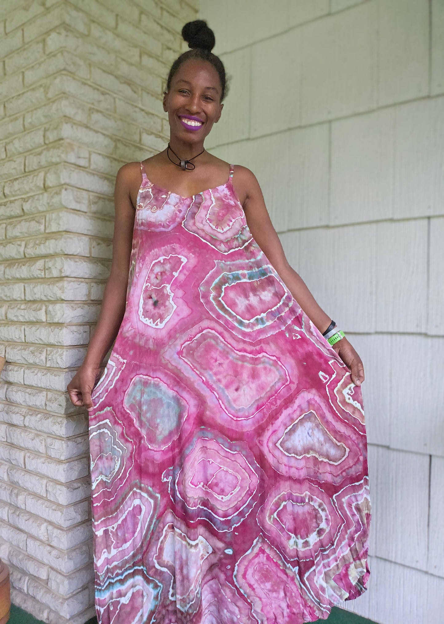 Extra Large Rayon Maxi Dress( Measurements in photo description)