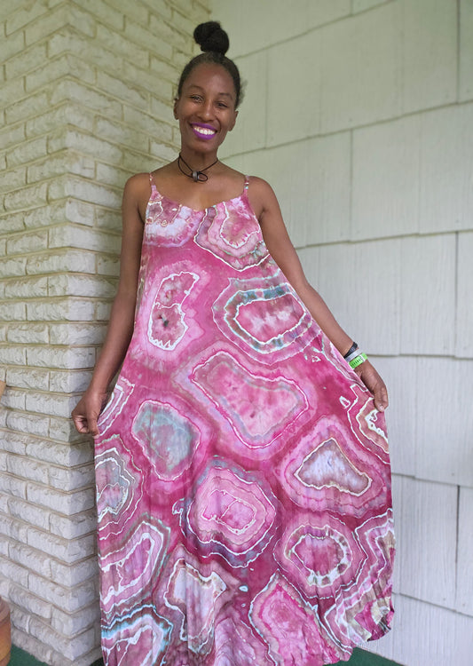 Extra Large Rayon Maxi Dress( Measurements in photo description)