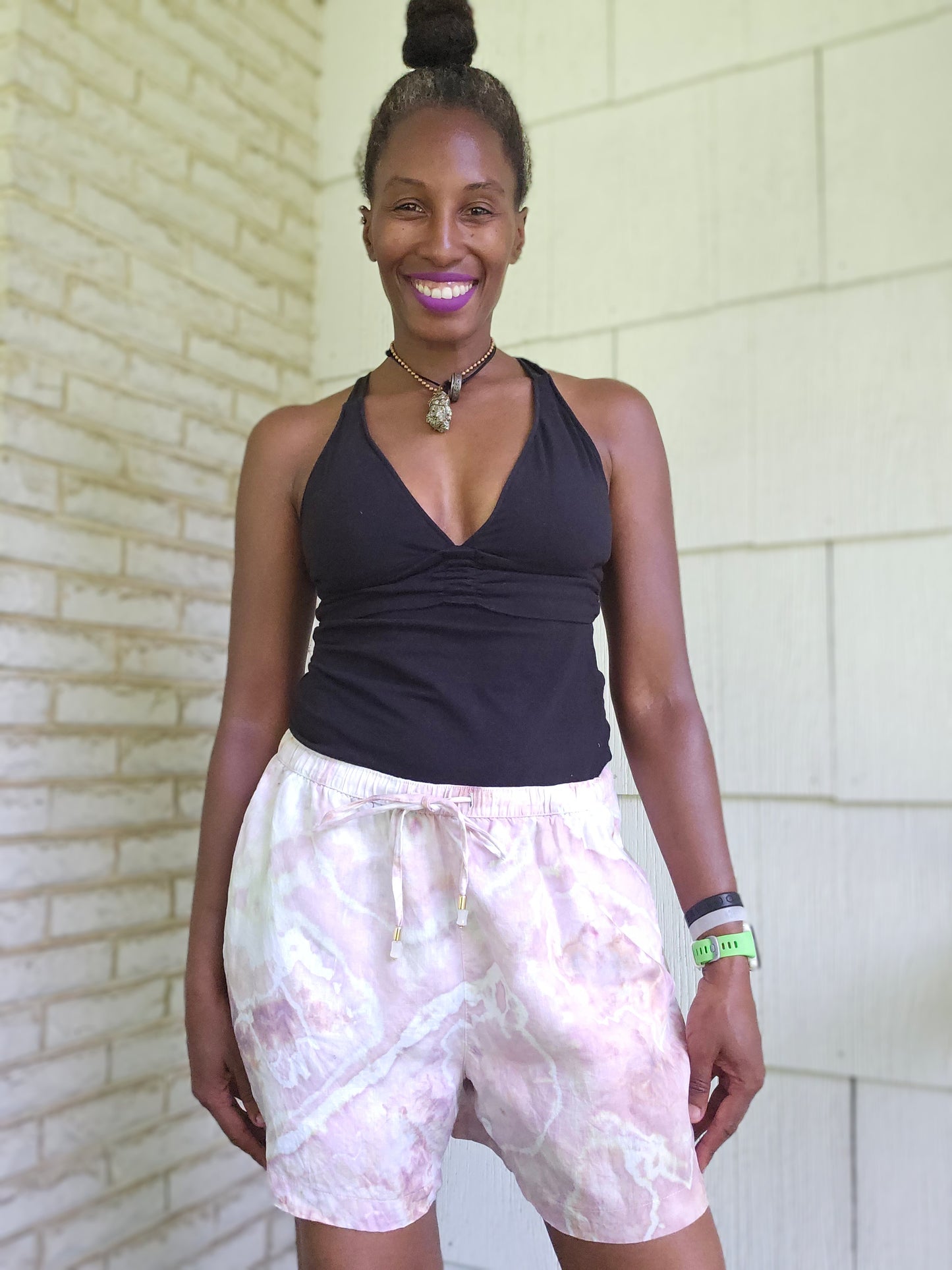 Large 100% Linen Drawstring Shorts