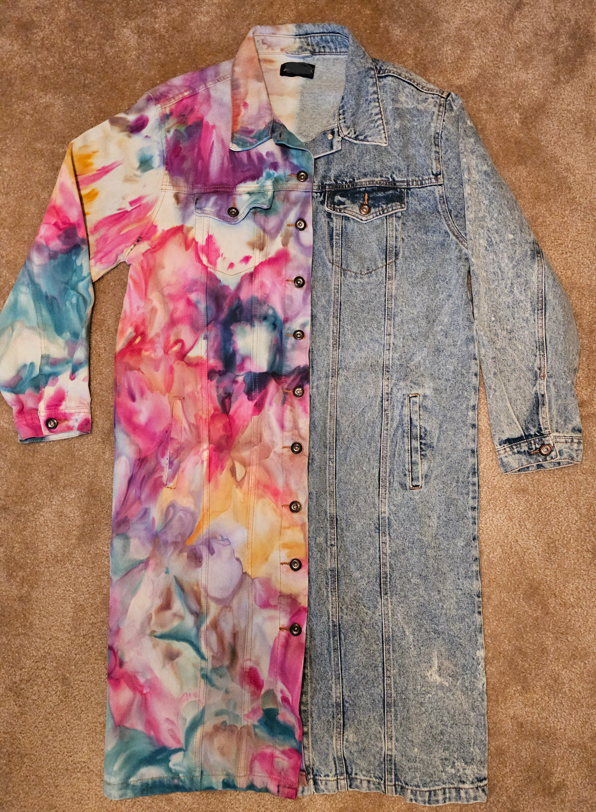 Extra Large Long Split Personality Chakra Edition Jean Jacket