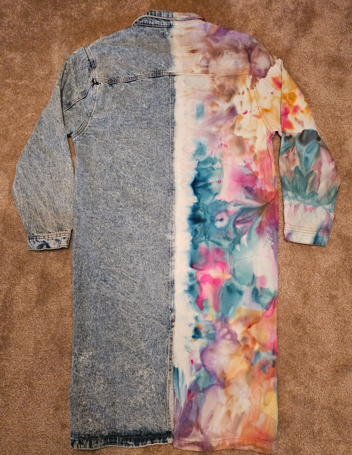Extra Large Long Split Personality Chakra Edition Jean Jacket