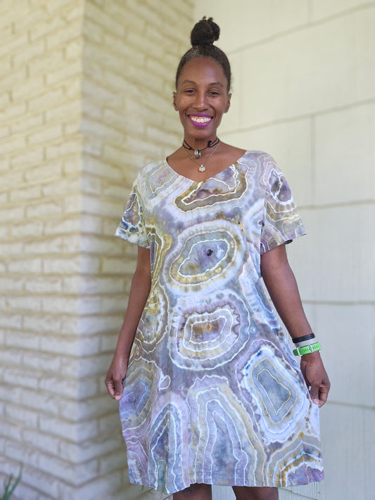 2XL/3XL V-neck Cotton Dress *Runs Small* Measurements below