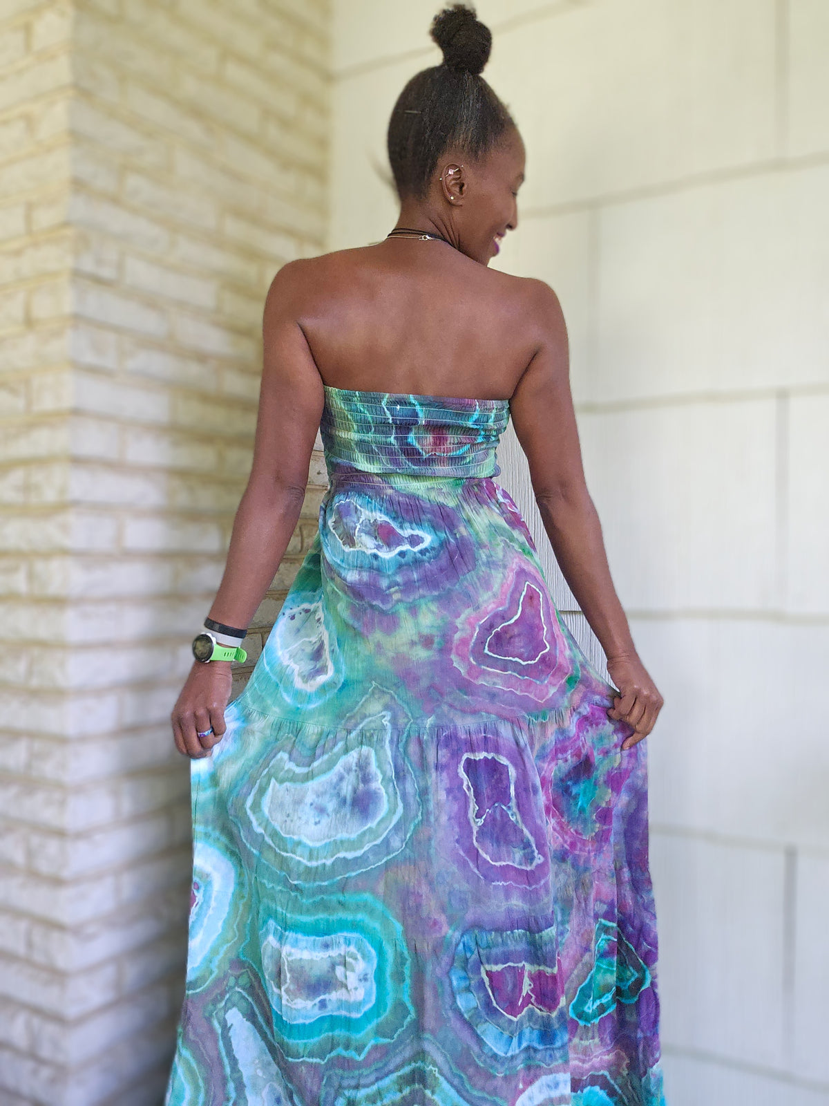 Large Strapless Peruvian Cotton Maxi Dress