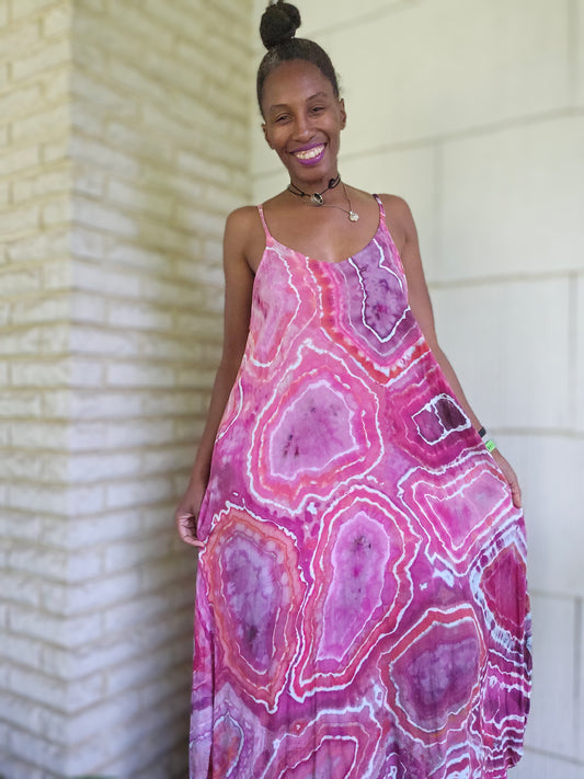 Large Rayon Maxi Dress(Measurements in photo description)
