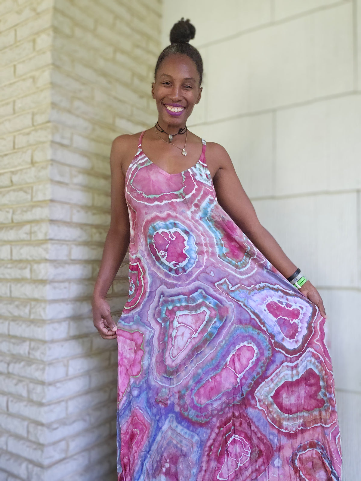 Large Rayon Maxi Dress(Measurements in photo description)