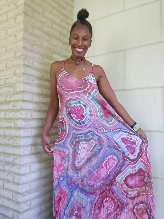 Large Rayon Maxi Dress(Measurements in photo description)