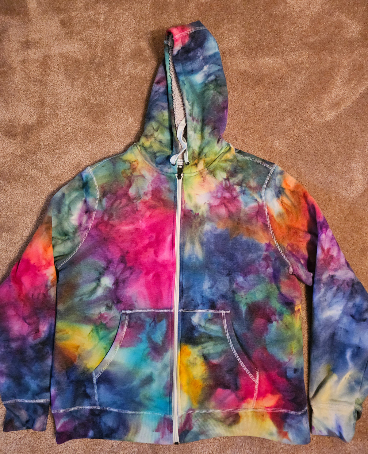 Large Unisex Zipper Sherpa Lined Hoodie (SEE DESCRIPTION BELOW)