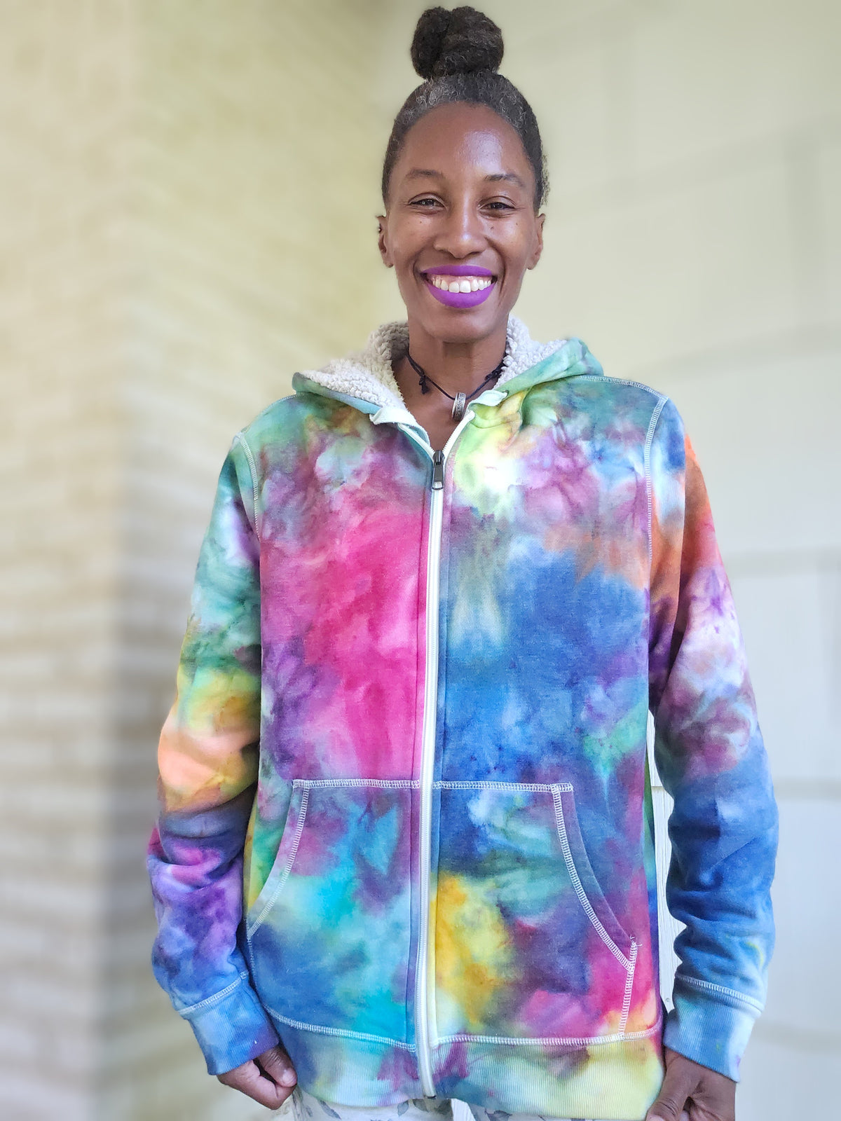 Large Unisex Zipper Sherpa Lined Hoodie (SEE DESCRIPTION BELOW)